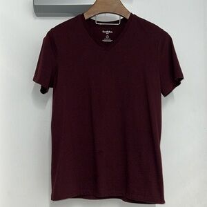 Medium Burgundy V-Neck T